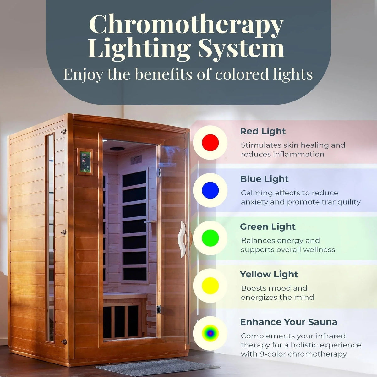 2-Person Low EMF FAR Infrared Sauna, Canadian Hemlock Wood