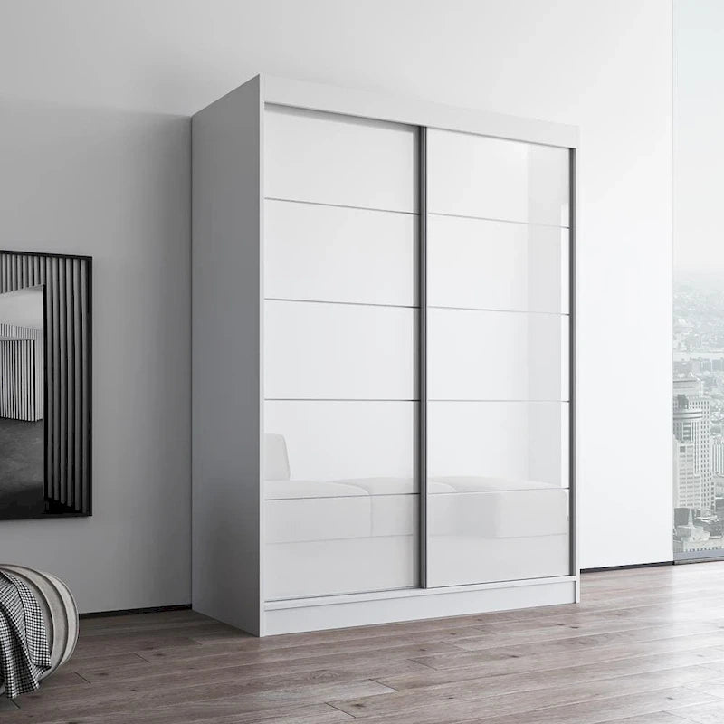 Armoire Aria 2 portes au fini lustré moderne