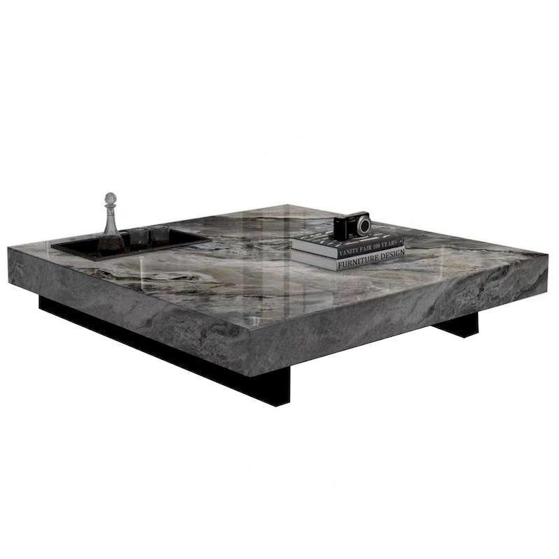 Light Luxury Sintered Stone Square Coffee Table
