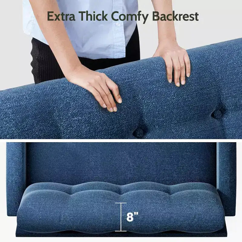 Dyonery 50 Loveseat Sofa, 2-Seater Love Seat for Office & Small Spaces, 24 Deep Seat, FSC Solid Wood Frame, Tool-Free Assembly