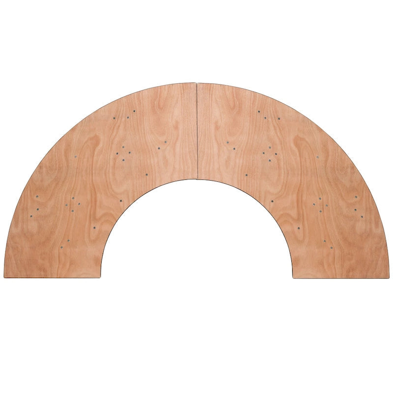 4-foot Serpentine Wood Folding Banquet Table - 24W x 48D x 30.25H - 24W x 48D x 30.25H