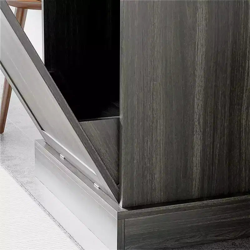 HOMCOM Kitchen Tilt Out Trash Bin Cabinet Free Standing Recycling Cabinet Trash Can Holder With Drawer