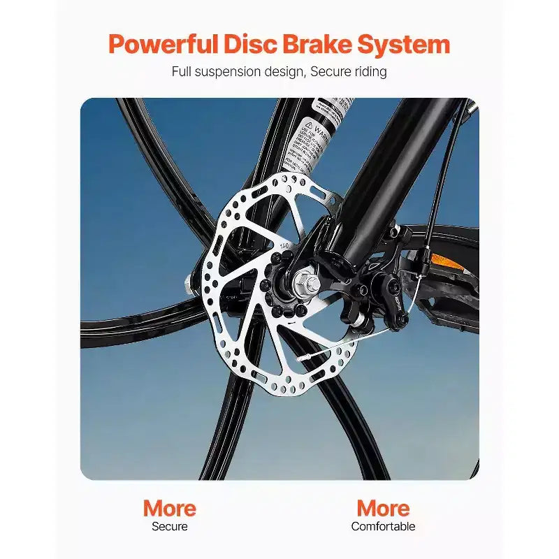 26 Folding Mountain Bike with Full Suspension, 21-Speed Drivetrain, Disc Brakes & High Carbon Steel Frame for Adult Men & Women