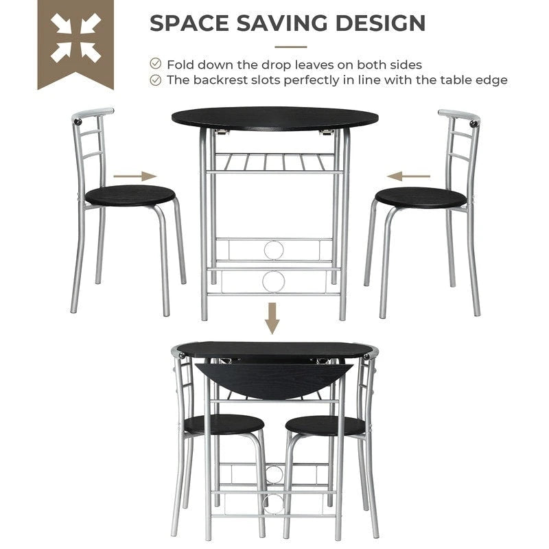 31.5 Drop Leaf Dining Table for Small Space,Small Kitchen Table Set for 2