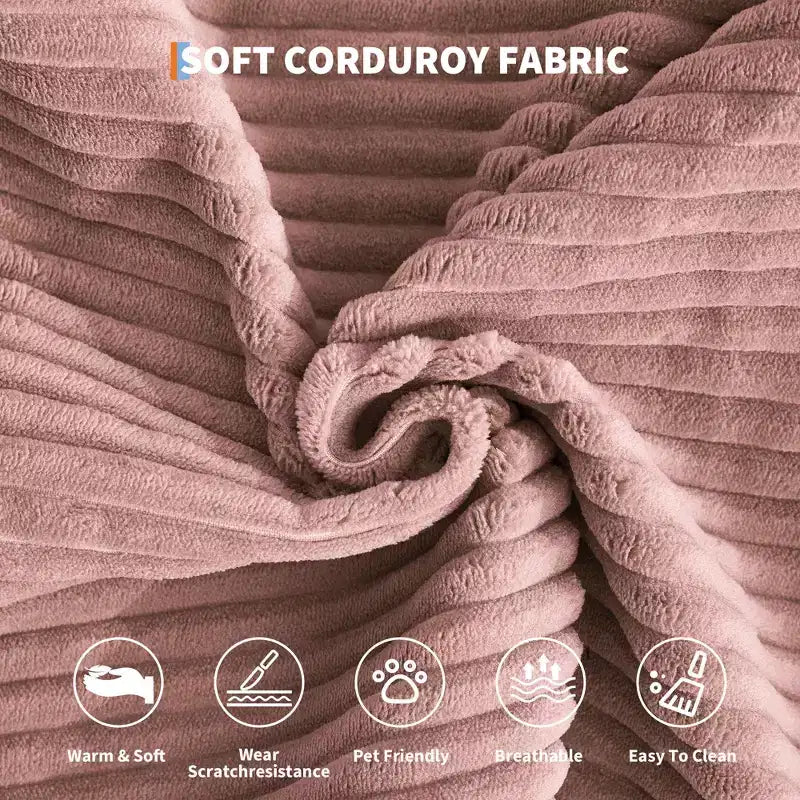 Modern 79 Corduroy Futon Sofa Bed for Small Spaces, 5-in-1 Convertible Sleeper Couch with Removable Armrests & Pillows