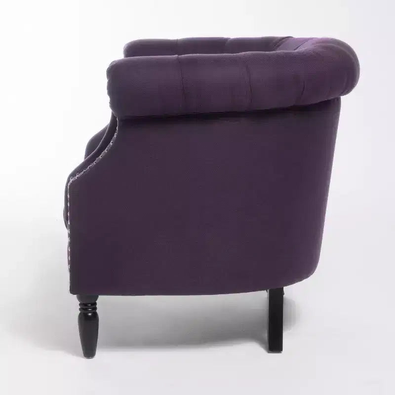 Contemporary Tufted Upholstered Club Chair with Nailhead Trim
