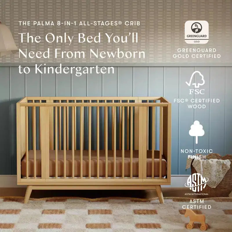 Babyletto Palma 8-in-1 Convertible All-Stages Crib with Bassinet & Toddler Bed Kits