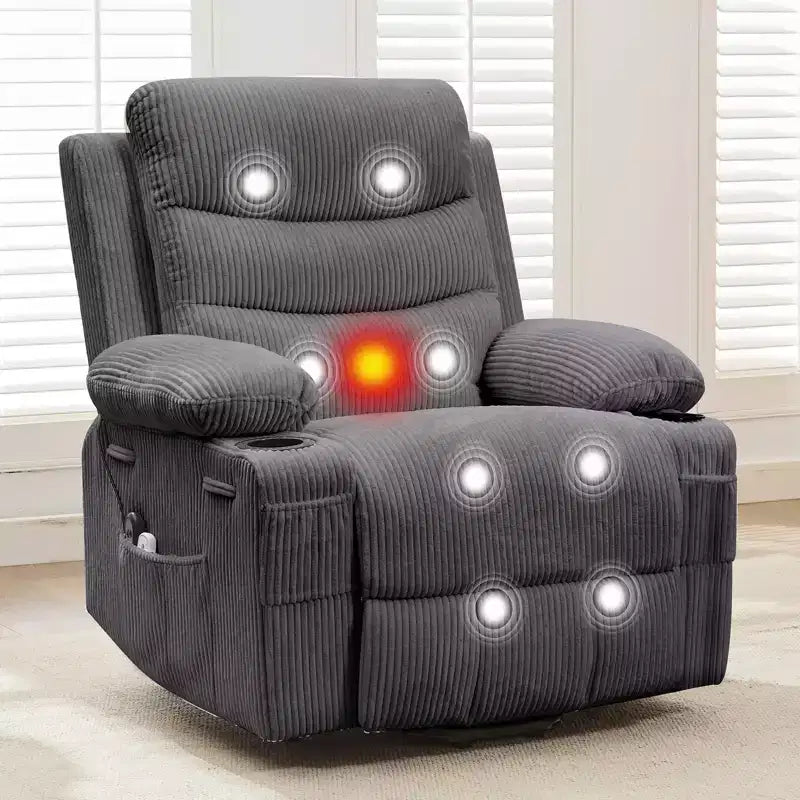 Lift Recliner Chair with Massage & Heat, Oversized Power Recliners, Home Theater Seat with 2 Cup Holders Side, Glider Reclining Single Sofa Chair