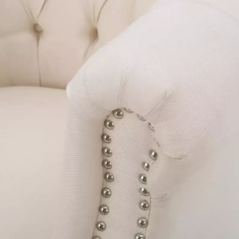 Contemporary Tufted Upholstered Club Chair with Nailhead Trim