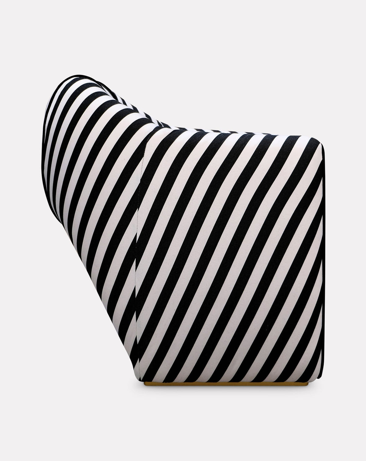 Striped Velvet Satin Sculptural Armchair
