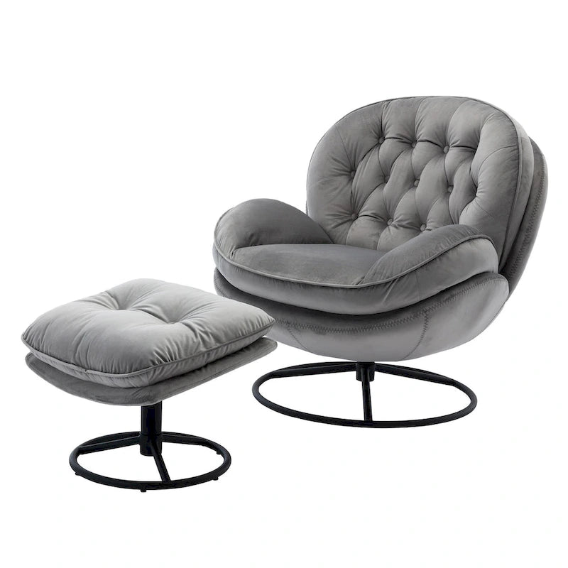 Fauteuil d'appoint avec pouf