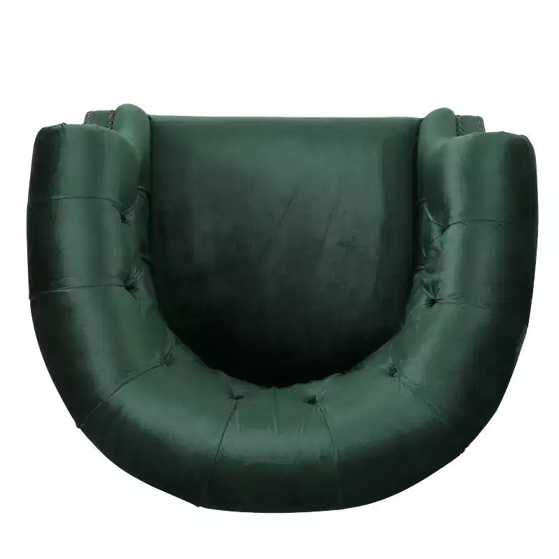 Contemporary Tufted Upholstered Club Chair with Nailhead Trim