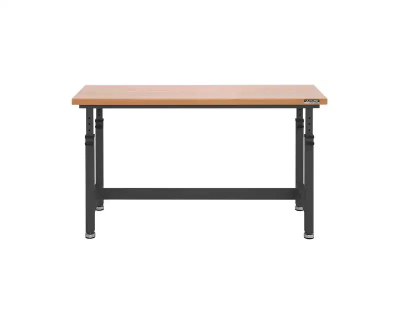 Heavy Duty 60 Adjustable Height Workbench Table with Wood Top