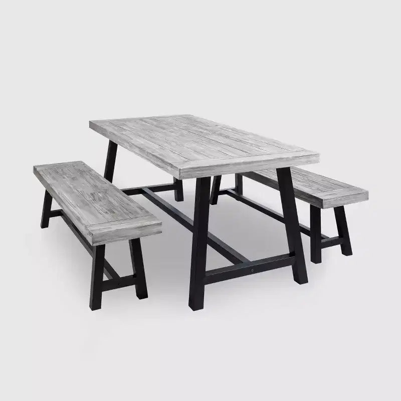 Carlisle 3pc Rustic Wood Patio Dining Set - Christopher Knight Home