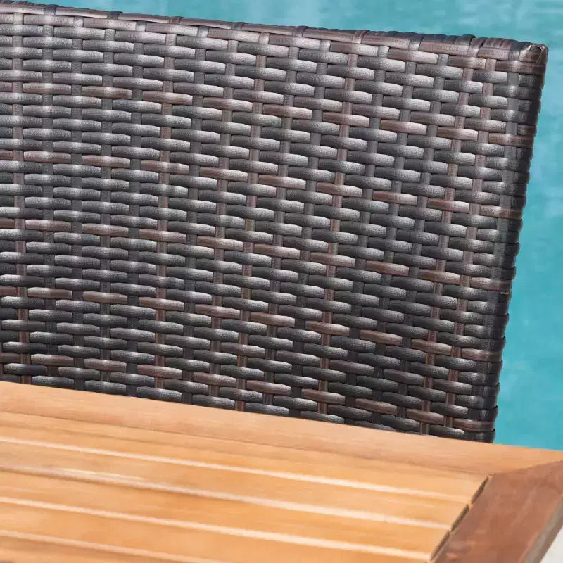 Monterey 7pc Acacia & Wicker Dining Set - Christopher Knight Home