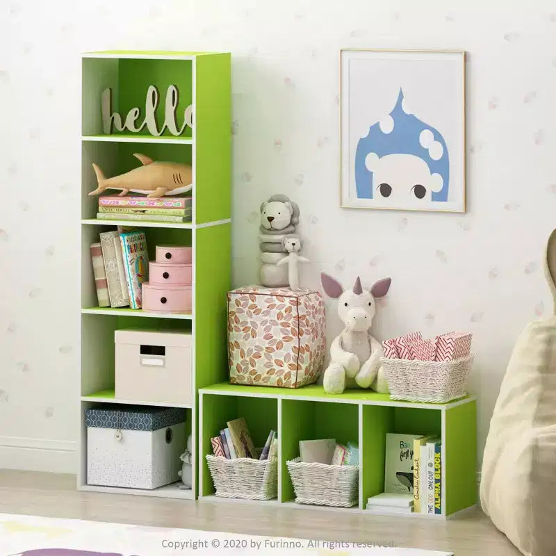 Furinno 5-Cube Reversible Bookcase Open Shelf Dispaly Rack Horizontal Vertical