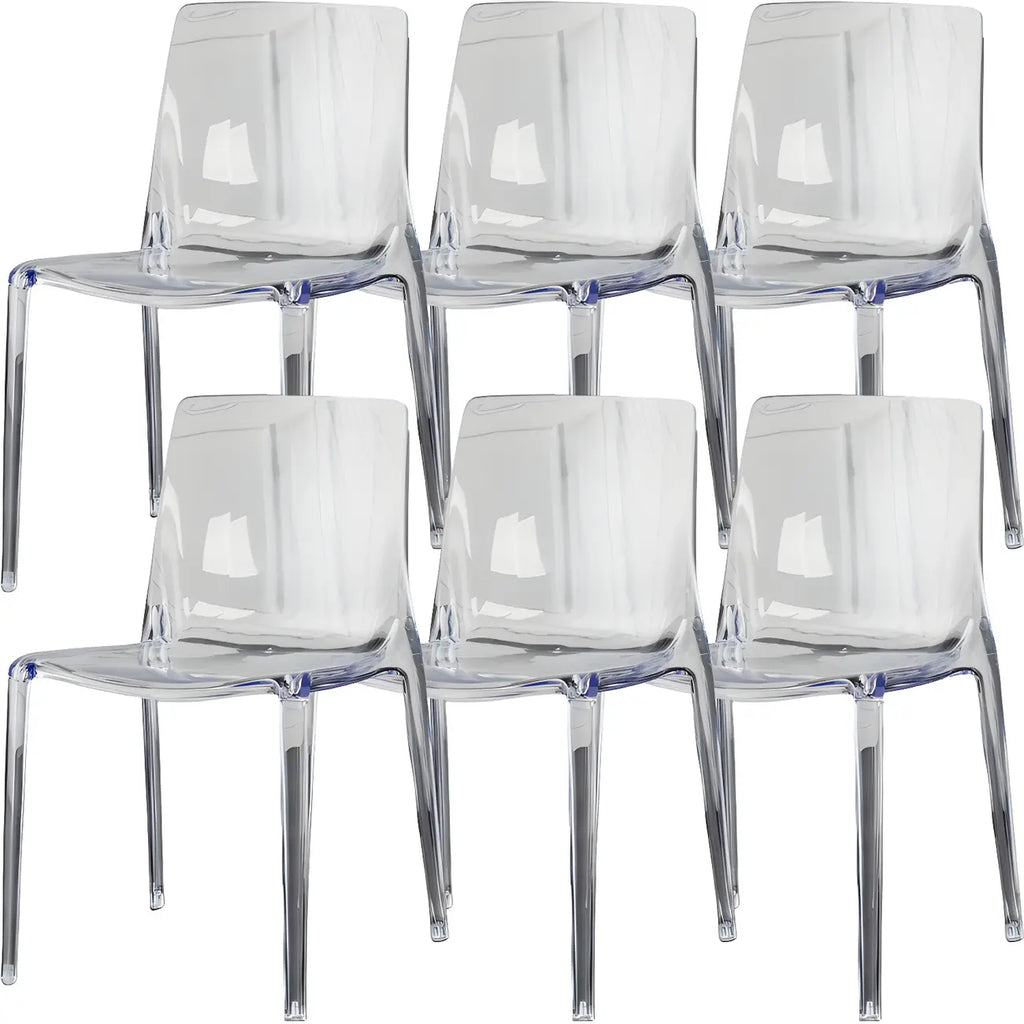Amber Acrylic Armless Low Back Dining Chair