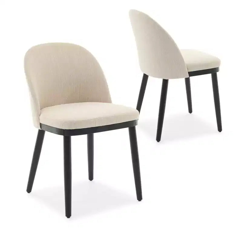 Dining Chairs Set of 4/6, Upholstered Kitchen Dining Room Chair, Linen Fabric Farmhouse Dinner Chair with Leveling Feet for Dining Room, Living Room
