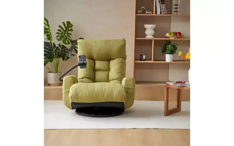 Floor Gaming Chair, Swivel Floor Lounge Chair with Armrests & Phone Holder, 5 Position Adjustable Folding Gaming Lounge Chair