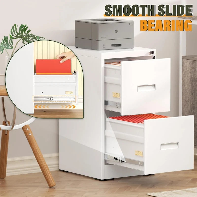 2 Drawer Vertical File Cabinet with Lock for Home Office