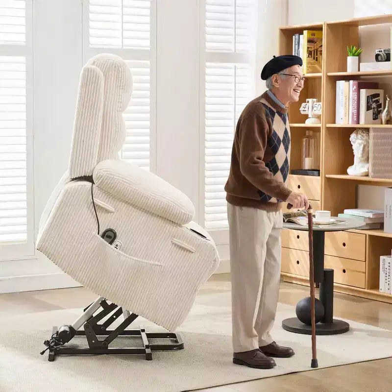 Lift Recliner Chair with Massage & Heat, Oversized Power Recliners, Home Theater Seat with 2 Cup Holders Side, Glider Reclining Single Sofa Chair