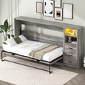 GDFStudio Bennett Metal and Wood Murphy Bed, Folded into a Cabinet