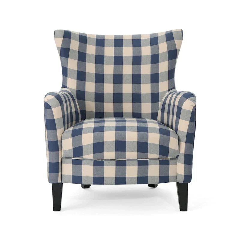 Modern Retro 30.25 High Back Upholstered Arm Chair with Wood Legs for Living Room