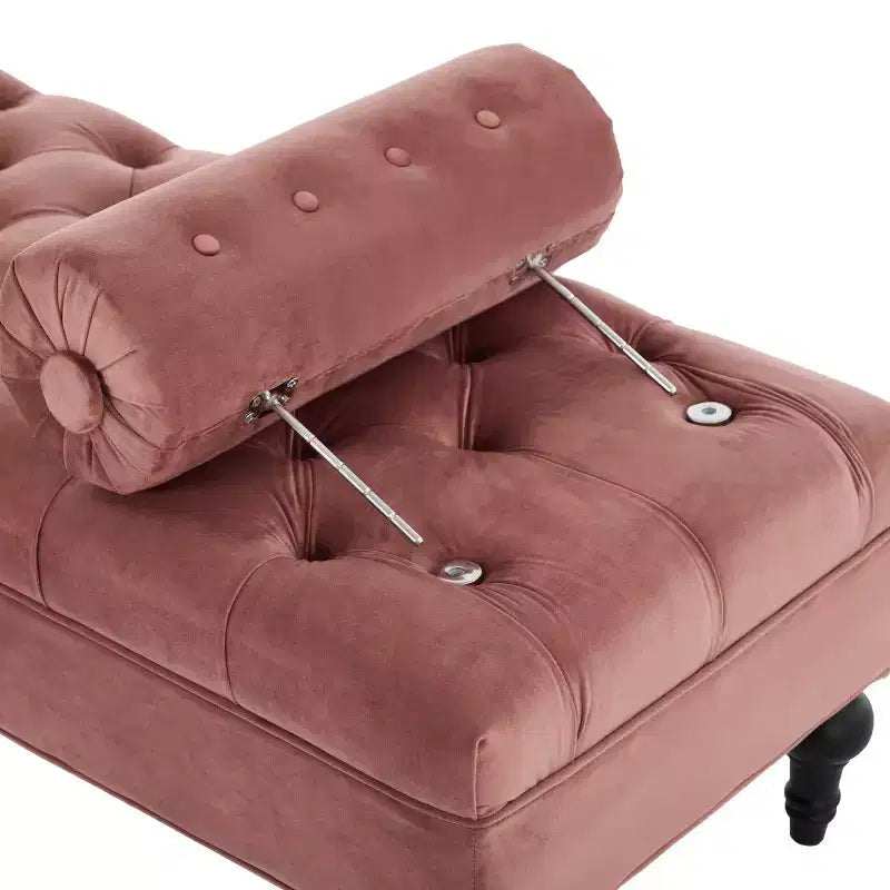 Modern End of Bed Bench for Bedroom, Velvet Upholstered Window Bench with 2 Detachable Pillows for Living Room or Entryway-Panipeachy