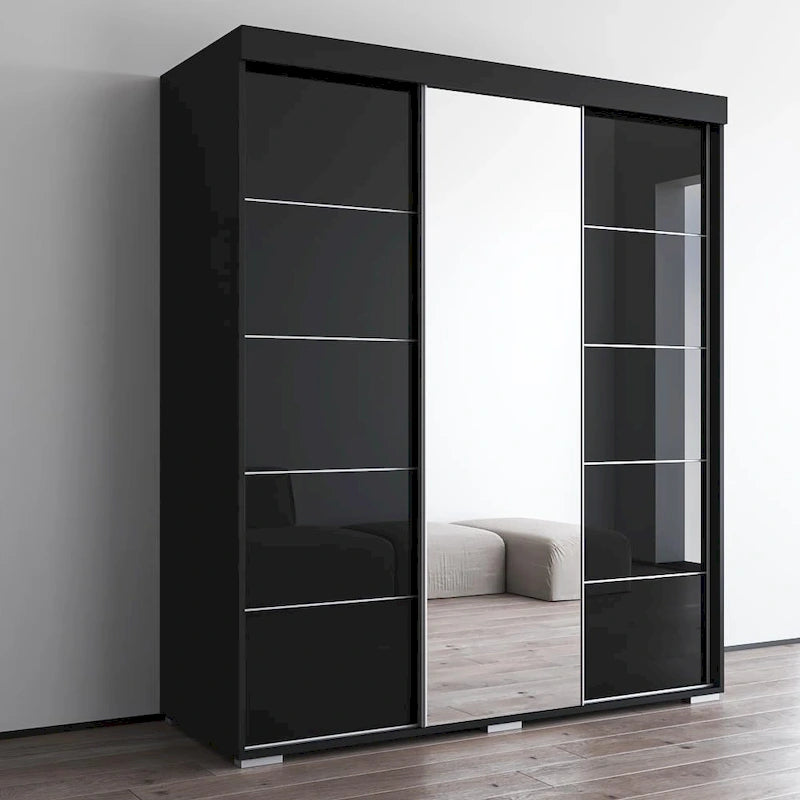 Aria Modern 3-door Wardrobe Armoire with Mirror