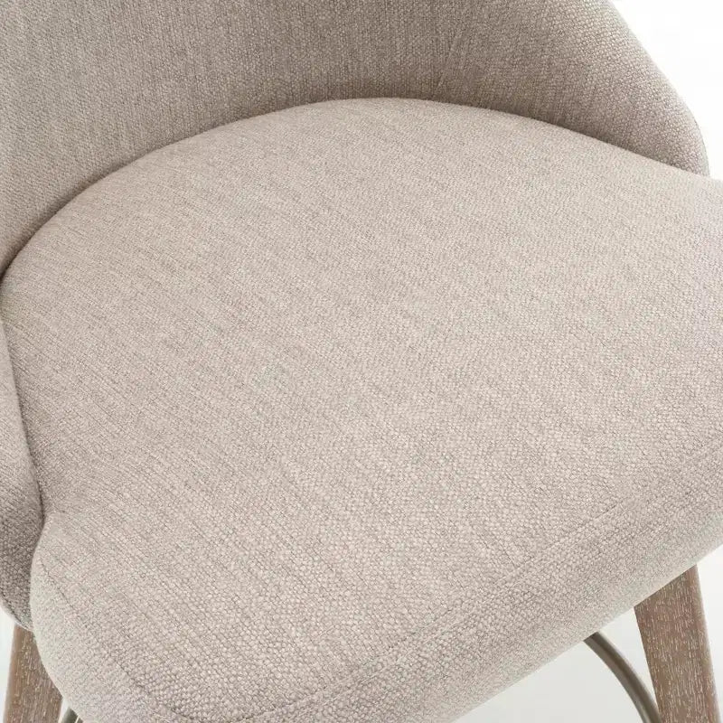Lot de 4 tabourets de bar pivotants à hauteur de comptoir Bekrvio 26 po avec dossiers et pieds en bois, tabourets de bar rembourrés en tissu lin/similicuir pour îlot de cuisine