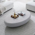 Table basse moderne en fibre de verre avec motif roches mates, table basse d'appoint irrégulière pour salon, bureau ou petits espaces - Panipeachy