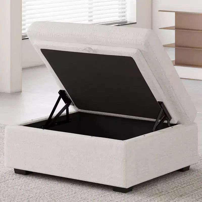 Belffin Chenille Ottoman Module - Modular Storage Footrest with Skin-Friendly Fabric & Quick-Install Design