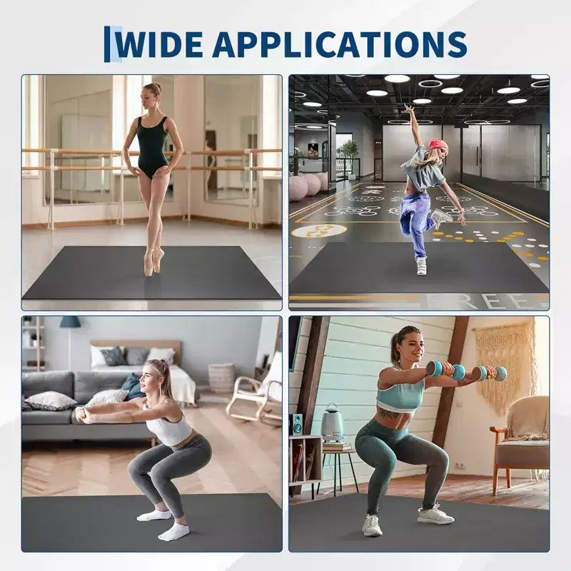 4x6 Portable PVC Dance Floor Mat, 5mm Thick Non-Slip Scratch-Resistant Dance Mat for Ballet Jazz Tap Yoga Pilates and Home Exercise