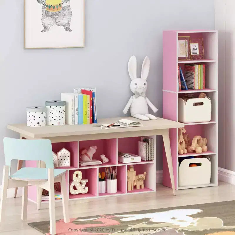 Furinno 5-Cube Reversible Bookcase Open Shelf Dispaly Rack Horizontal Vertical