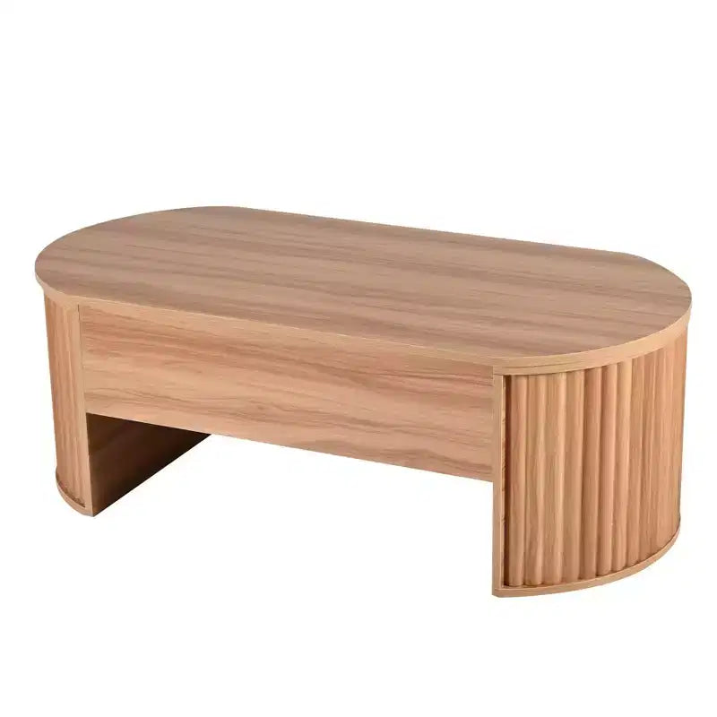 47.2 Lift Top Coffee Table, Oval Wooden Center Table with Hidden Storage, Modern Cocktail Table for Living Room Bedroom Office