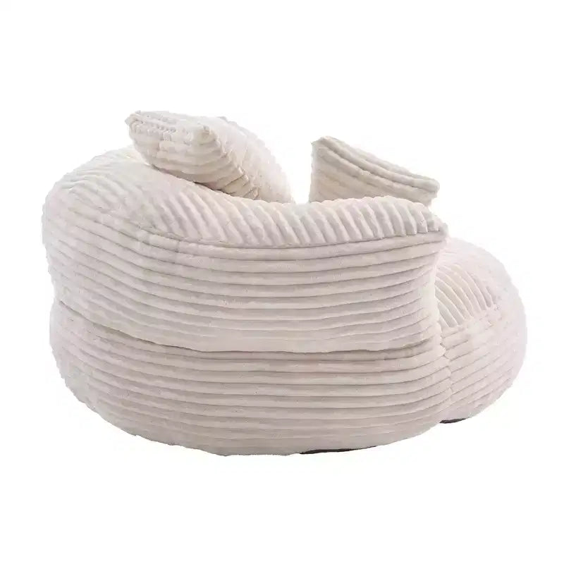 Bean Bag Sofa for Adults Kids, Oversized Corduroy Bean Bag Chair with 3 Pillows & Armrest for Living Room Bedroom
