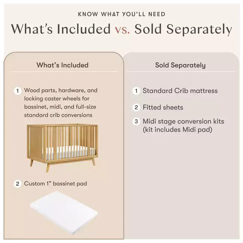 Babyletto Palma 8-in-1 Convertible All-Stages Crib with Bassinet & Toddler Bed Kits
