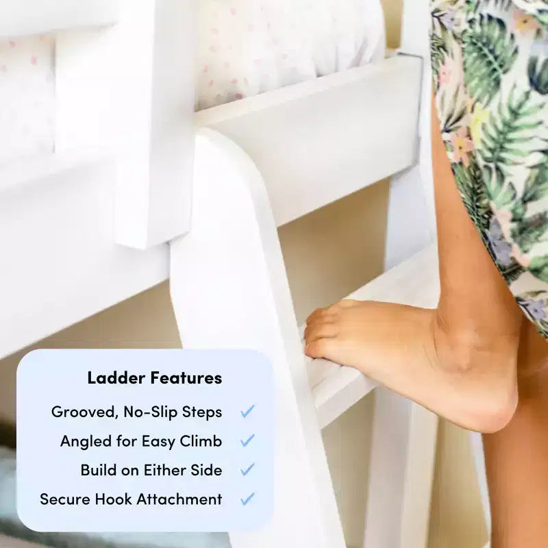 Max & Lily Modern Farmhouse Low Loft Bed with Storage Drawer, Solid Wood Bed for Kids