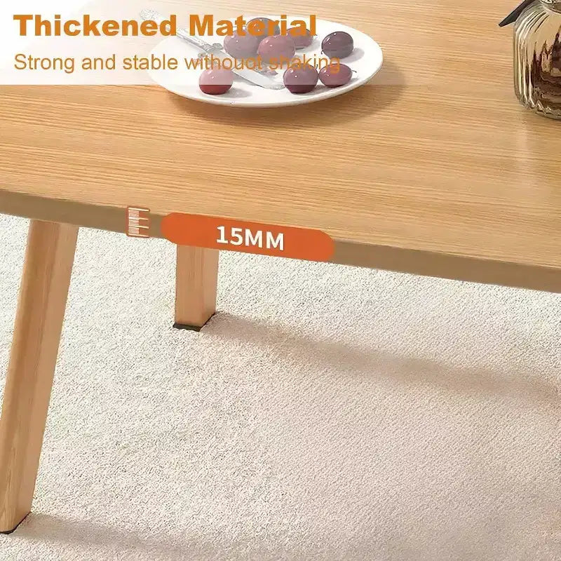 39.9 Wooden Folding Coffee Table, Foldable Laptop Table for Small Spaces, Low Study Table for Sitting on The Floor for Bedroom Office Apartment