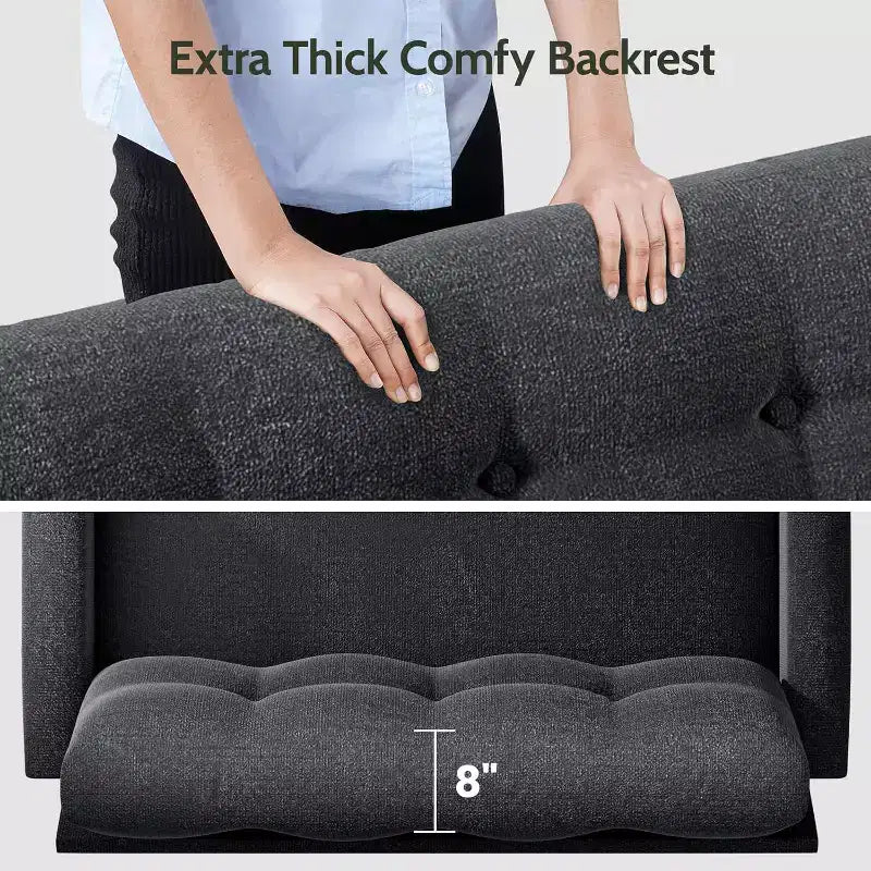 Dyonery 50 Loveseat Sofa, 2-Seater Love Seat for Office & Small Spaces, 24 Deep Seat, FSC Solid Wood Frame, Tool-Free Assembly