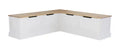 Backless Corner Nook Dining Bench - Natural and White