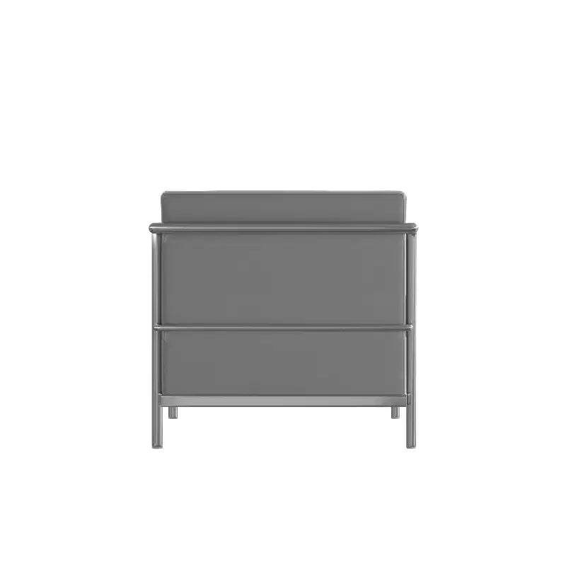 Emma and Oliver Contemporary LeatherSoft Chair with Double Bar Encasing Frame
