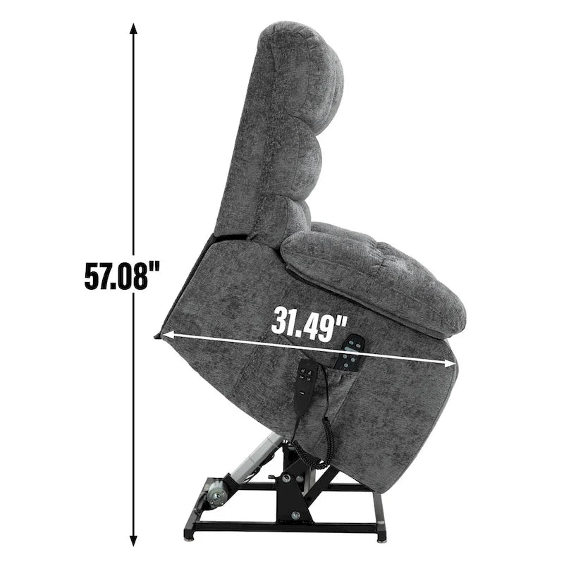 Dual Motor Power Lift Recliner Chair with Massage and Heat for Elderly People, Large Lazy Single Boy Recliners with Power-Remote