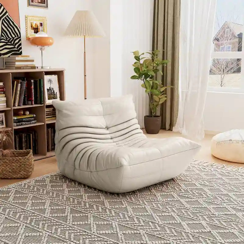 Furgle Canapé en cuir microfibre Design ergonomique Canapé paresseux Canapé de sol