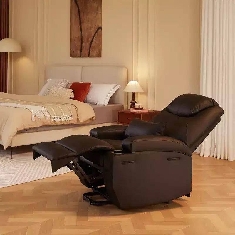 Bestier 34.6 Electric Power Lift Asist Recliner Chair with Massage and Heat, Fax Leather Reclining Chair with Side Pockets & Cup Holders
