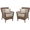 Ensemble de 2 fauteuils de jardin en résine tressée Jiallo Modern Concept, imitation jonc de mer
