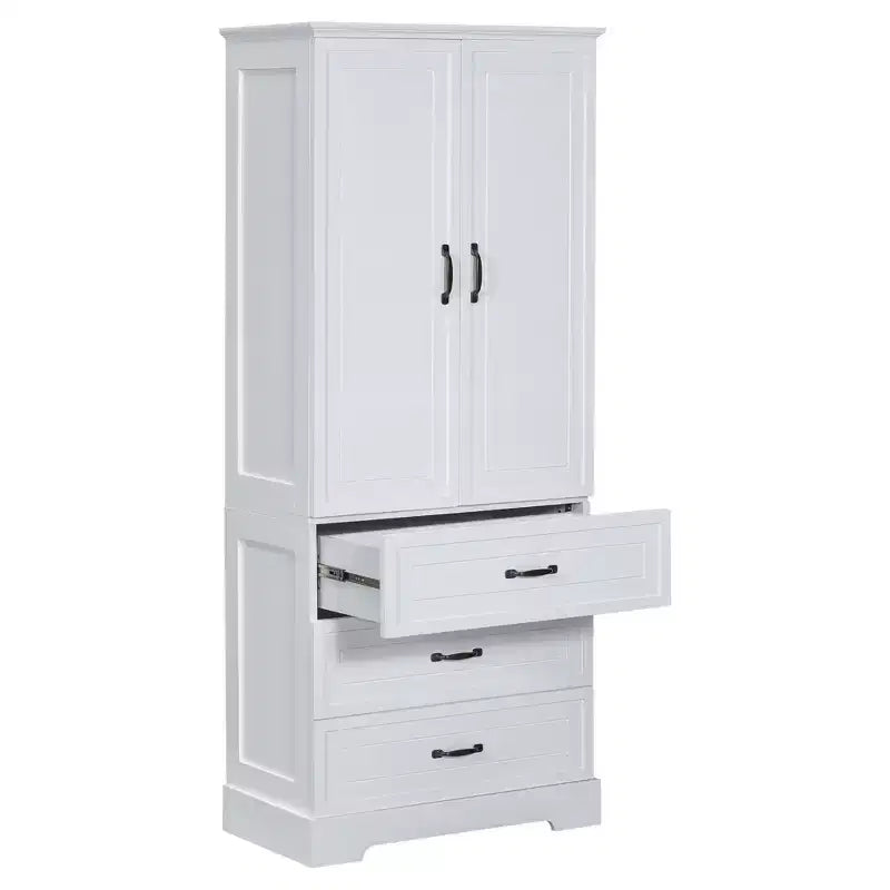 Bathroom Storage Cabinet, Freestanding Cabinet with Adjustable Shelf, 2 Drawers and 2 Doors for Bathroom, Home Office, Kitchen, Living Room, Bedroom