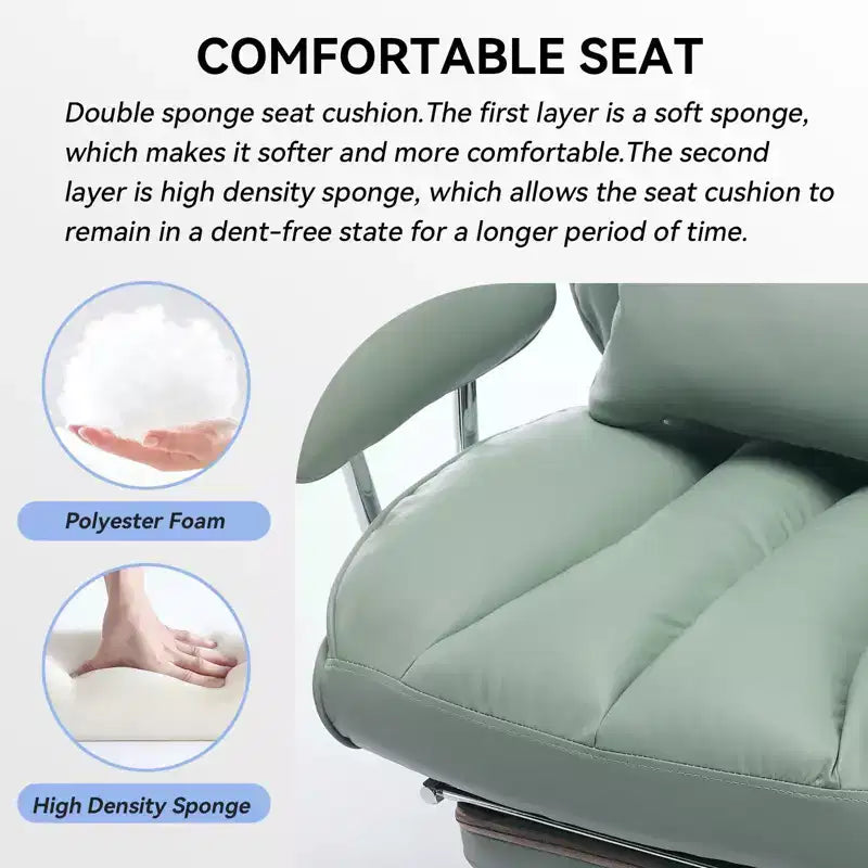 Efomao Ergonomic Desk Office Chair 400LBS, Big and Tall PU Leather Computer Chair, Executive Desk Chair with Footrest and Lumbar Support