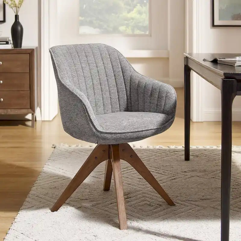 Fauteuil de bureau moderne pivotant avec pieds en bois
