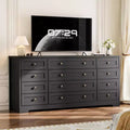 12 Drawers Dresser for Bedroom Wooden, Modern Wide TV Stand Dressers for 65 Inch TV, Wood Chest of Drawers, Farmhouse Clothes Storage for Living Room